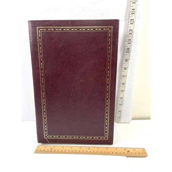 Vintage Burgundy 3-Ring Binder Photo Album With 45 Pages & Gold Embossed C139 - Picture 3 of 10